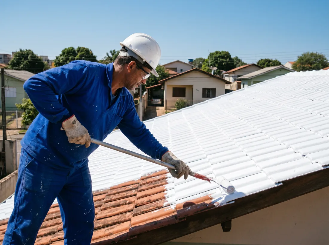 Cobertura residencial com tratamento térmico e impermeabilização